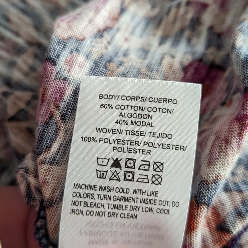 Women's Lucky Brand short sleeve floral print top, multi, size S - Picture 5 of 5